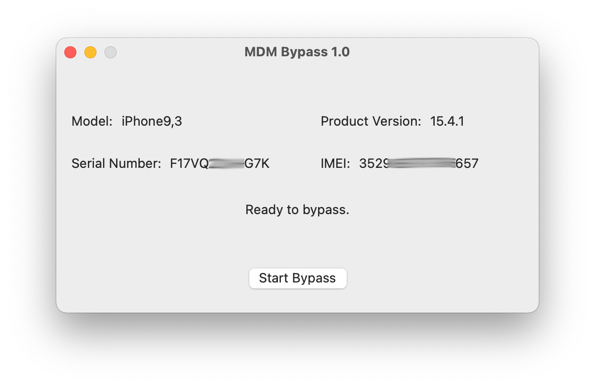 MDM Bypass Screenshot